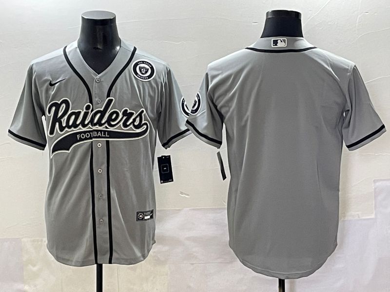 Men 2025 Oakland Raiders Blank Grey Joint Name Nike Limited NFL Jersey style 3->oakland raiders->NFL Jersey